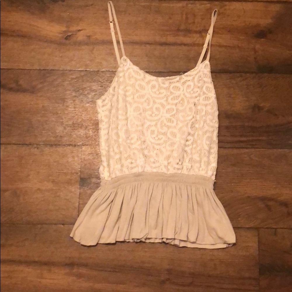 Express lace peplum tank top. Size S